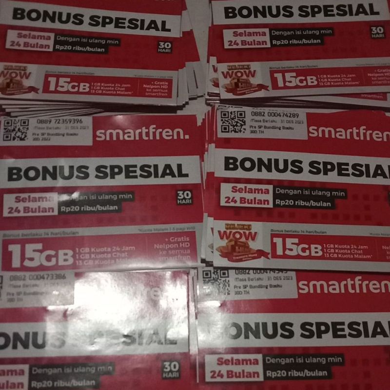 KARTU PERDANA / KARFIS SMARTFREN BONUS 15GB