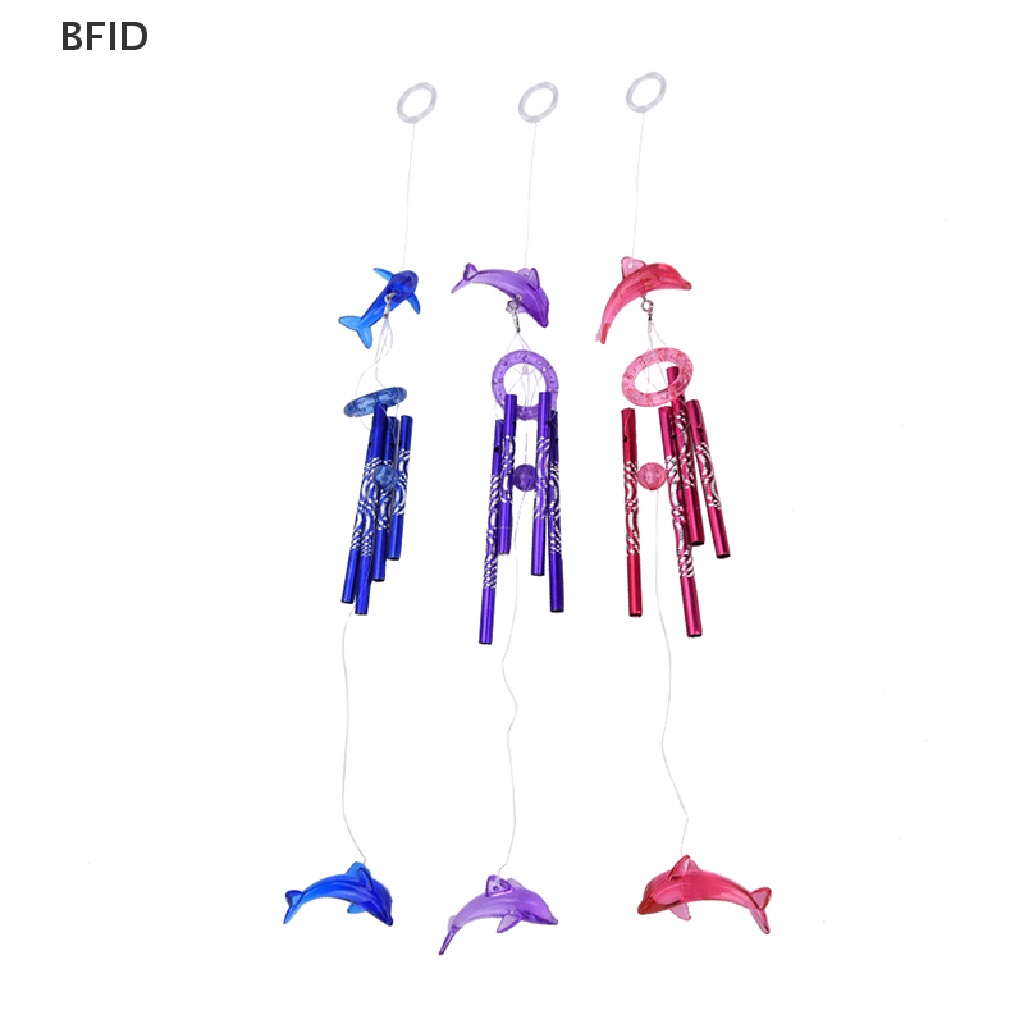 [BFID] Dolphin Creative Crystal 4tabung Metal Windchime Wind Chime Dekorasi Rumah [ID]