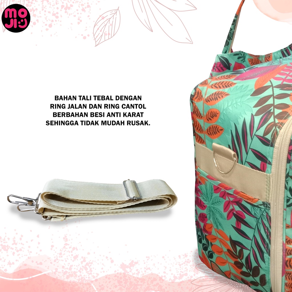 MOJI - Tas mudik / Tas Selempang Wanita Motif Bunga / Tas Pakaian / Tas Olahraga / Travel Bag CK Best Seller