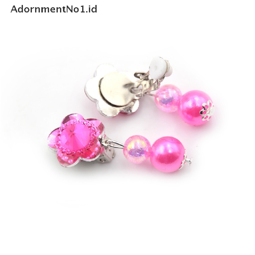 [AdornmentNo1] 7pasang Anting Akrilik Kreatif Indah Clip-On Tanpa Tindik Desain Untuk Anak Perempuanhadiah [ID]