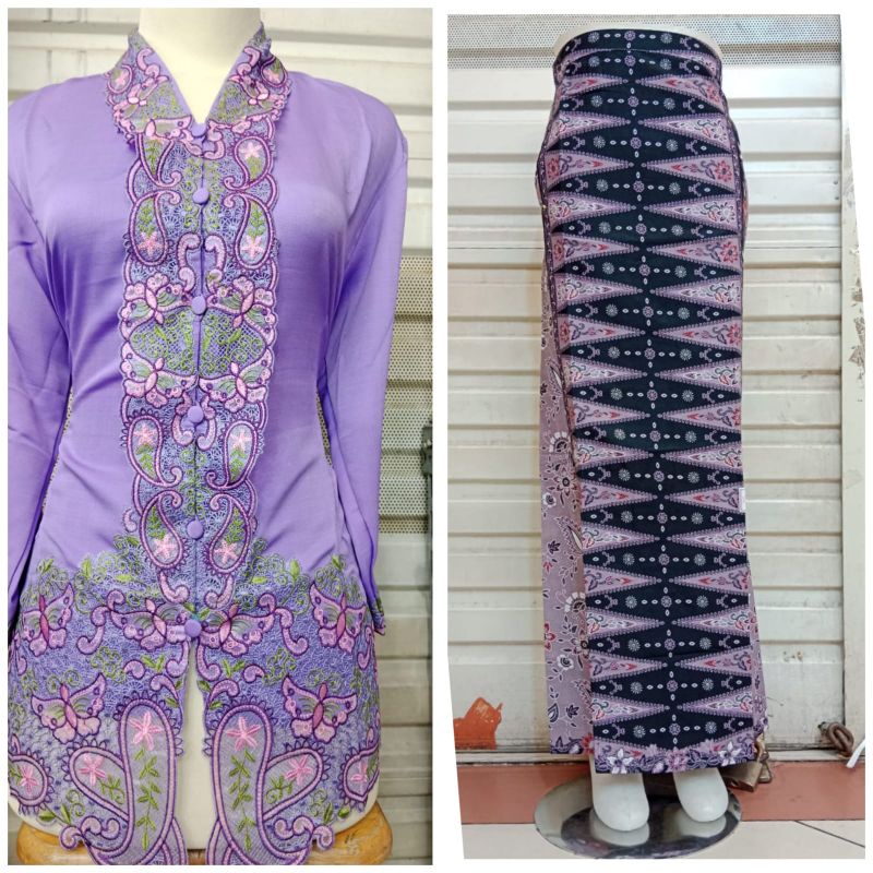 READY KEBAYA ENCIM BORDIR PANCAWARNA LENGAN 7/8/ROK TUMPAL