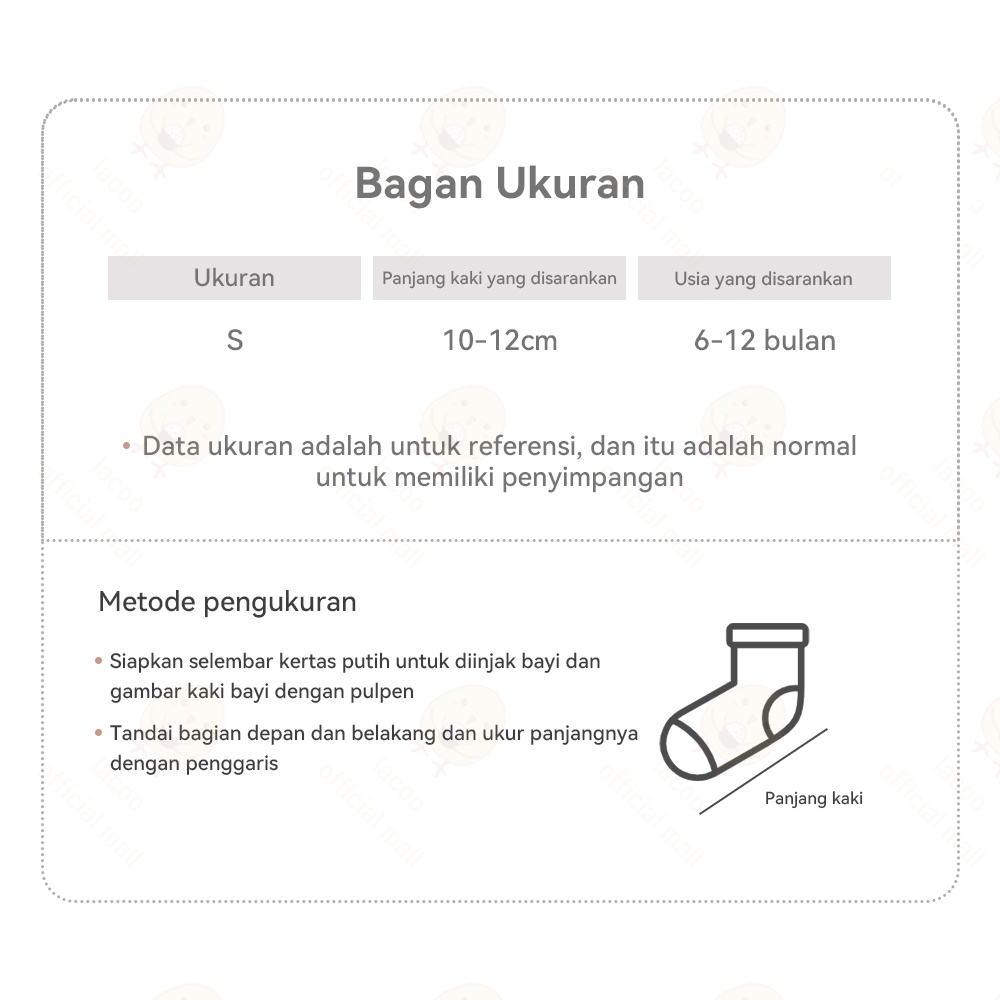 Lacoo Kaos kaki bayi panjang Kaus kaki bayi anti slip Baby socks 0-12 bulan