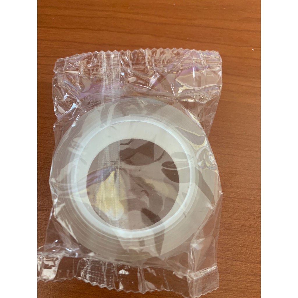 Double Tape Bening Transparan Isolasi Dobel Tip Perekat Nano super kuat ukuran 1 meter by.sultan