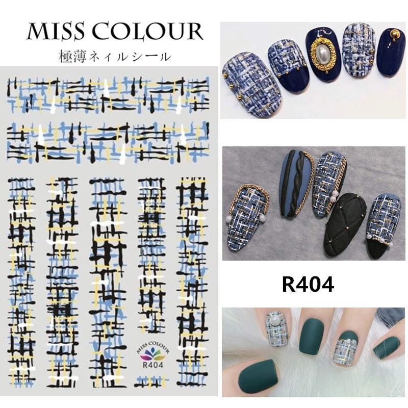 MSY Stiker Kuku 3D Miss Colour Motif Butterfly/Motif Zebra/Motif kotak-kotak Seni Kuku/Nail Sticker DIY