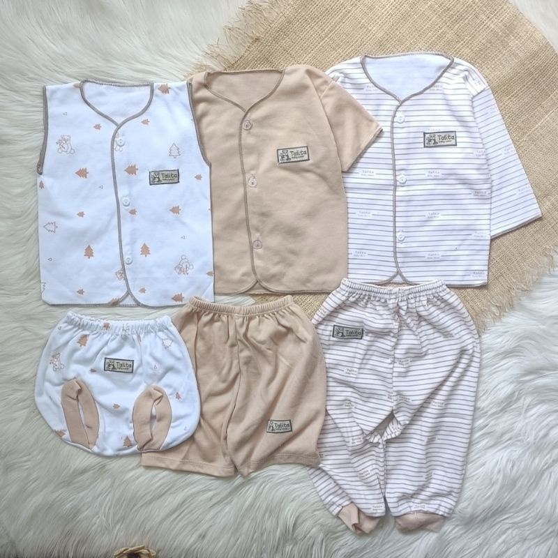 6 pcs Setelan bayi baru lahir 0-3 Bulan