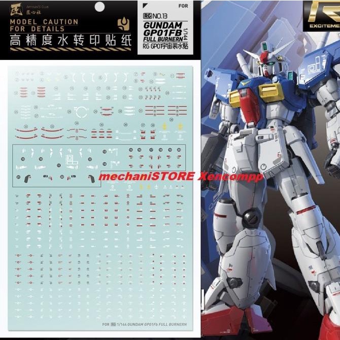 Water Decal Rg Gundam Gp01Fb Full Burnern Rg013 By Artisan Club