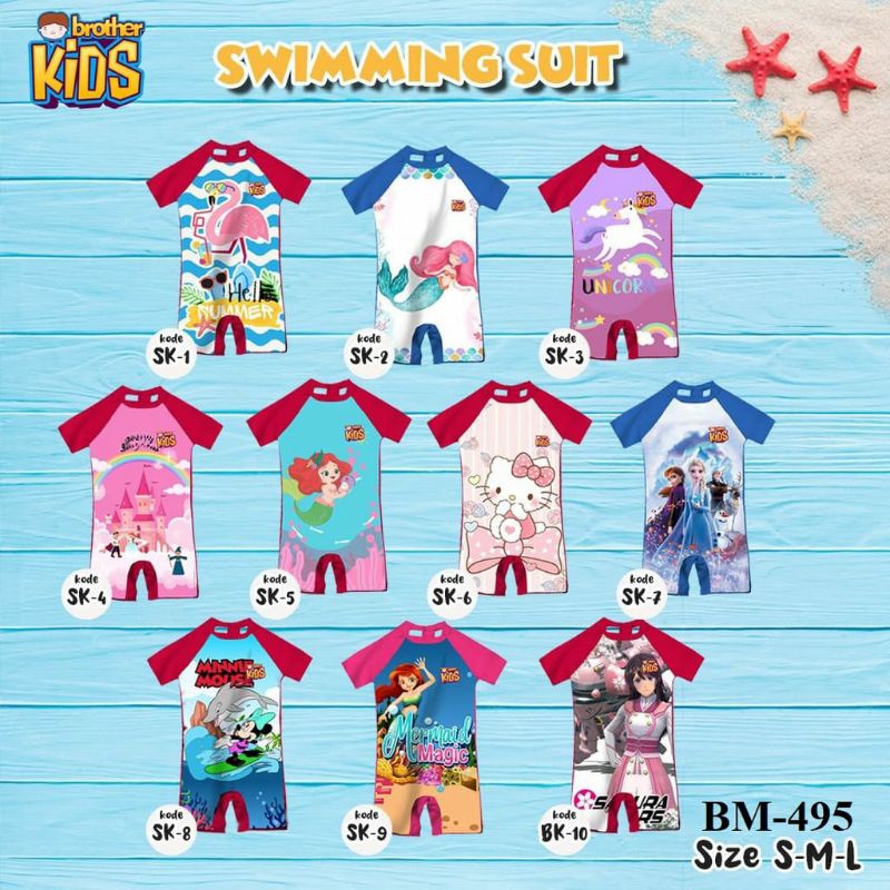 BAJU RENANG KARAKTER MIX BOY GIRL JR