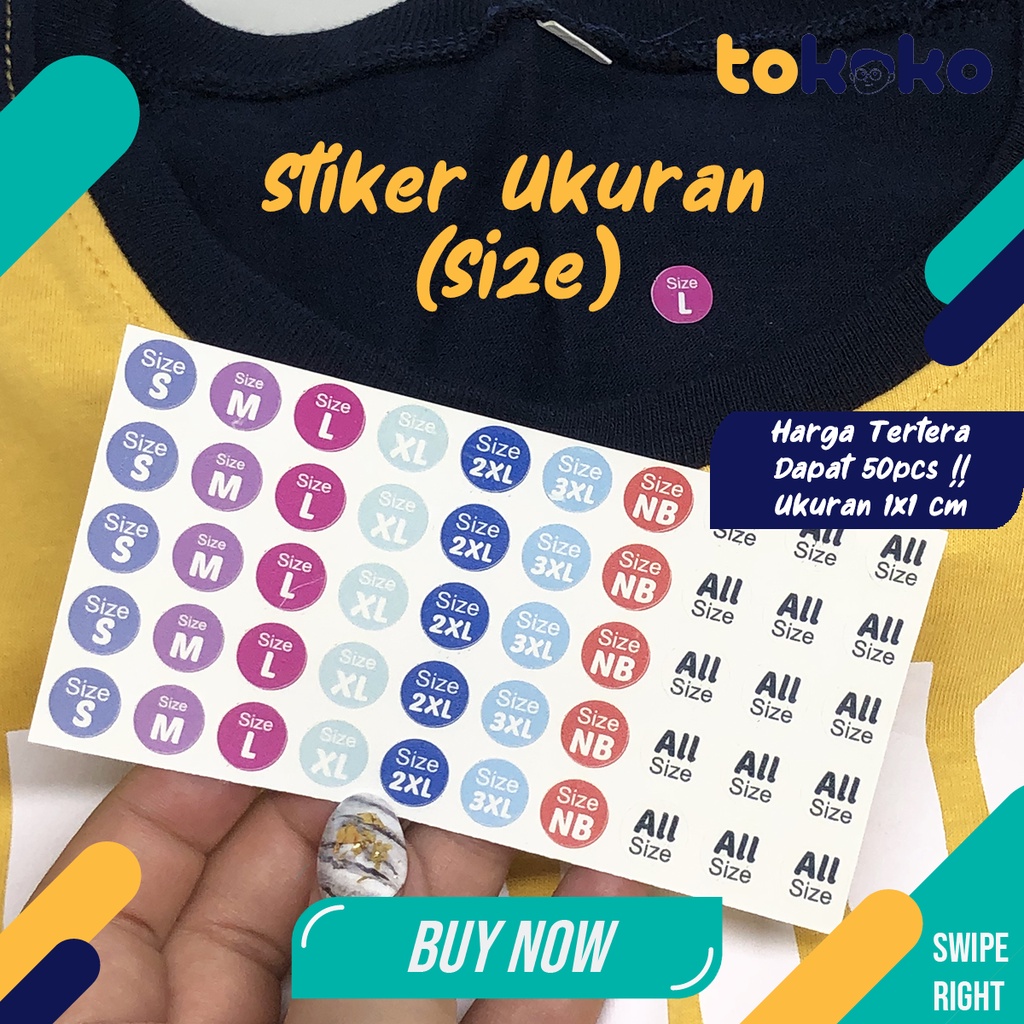 

Stiker Ukuran untuk Baju per 50pcs Size Stiker XS S M L XL 2XL 3XL AllSize NB Cutting Siap Tempel Tinggal Pakai