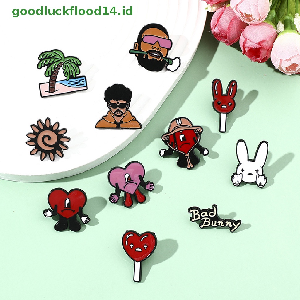 [GOOGFOUR] Bad Bunny Pin Untuk Aksesoris Ransel Merah Hati Enamel Lencana Perhiasan Fashion Bros Jaket Denim Dekorasi Hadiah Untuk Teman [TOP]