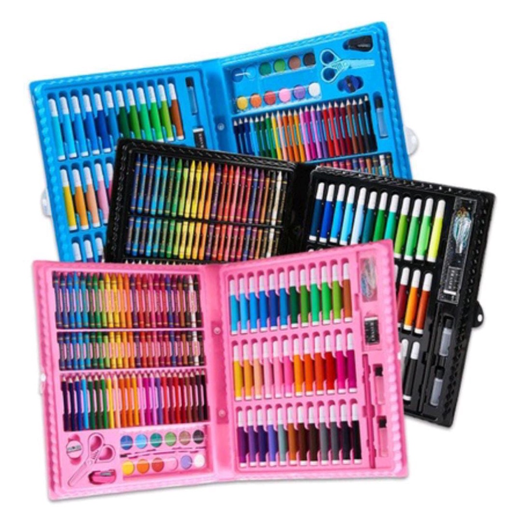 Crayon ART Set Pensil Warna isi 86Pcs / Peralatan Menggambar isi 86 pcs