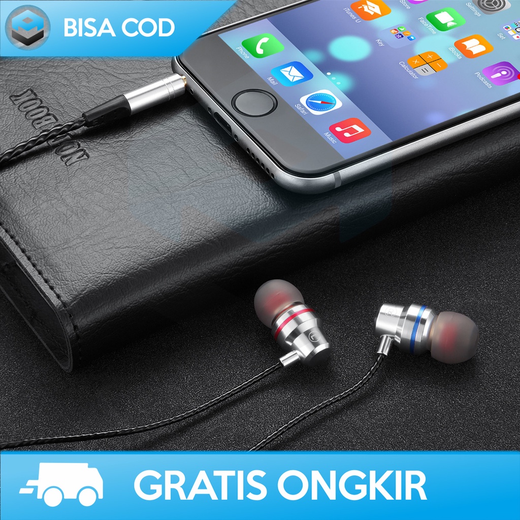 HEADSET KABEL KUALITAS TERBAIK EARPHONE DYNAMIC DRIVER NOISE ISOLATING