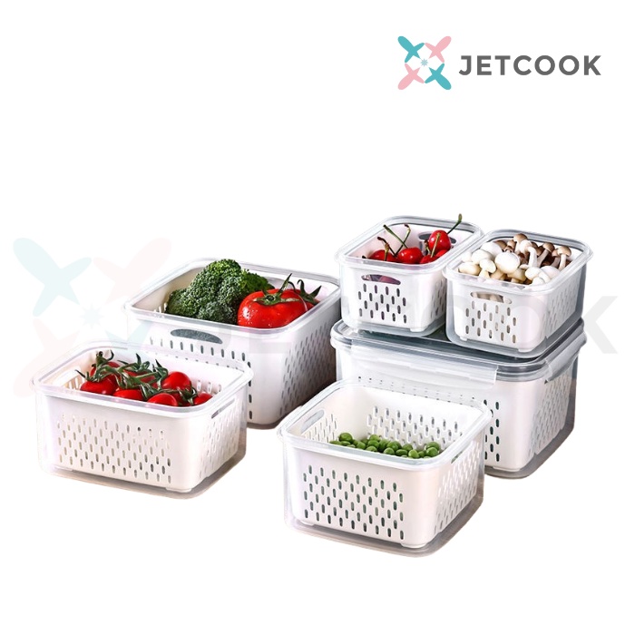 JetCook Kotak Keranjang Pengering Sayuran dan Buah / Kotak Penyimpanan Serbaguna / Food Container Box