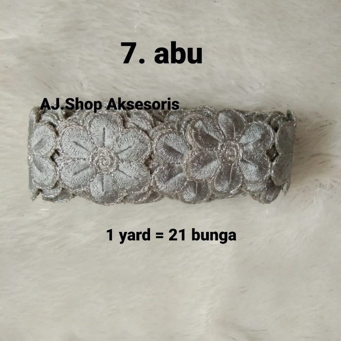 Renda Renda Meteran / Renda Bordir Bunga / Per Yard