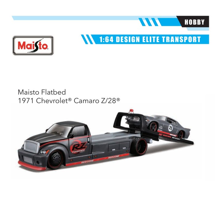 DIECAST ELITE TRANSPORT FLATBED - CAMARO Z/28 MAISTO 1:64 TERBARU