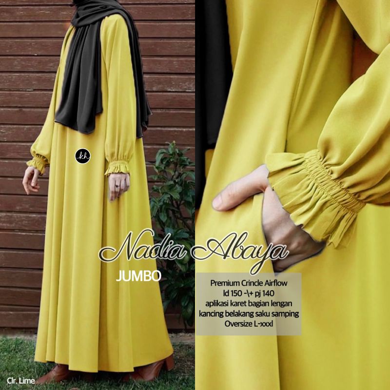 NADIA GAMIS JUMBO LD 150 CM WANITA TERBARU BY KHASMA