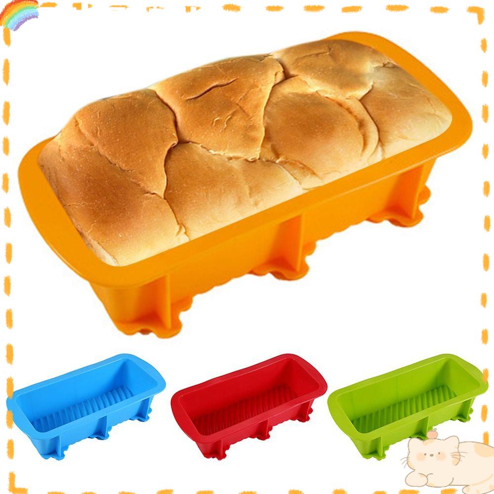 Solighter Kue Loyang Silikon DIY Alat Baking Pastry Dish Persegi Panjang Roti Pizza Pie