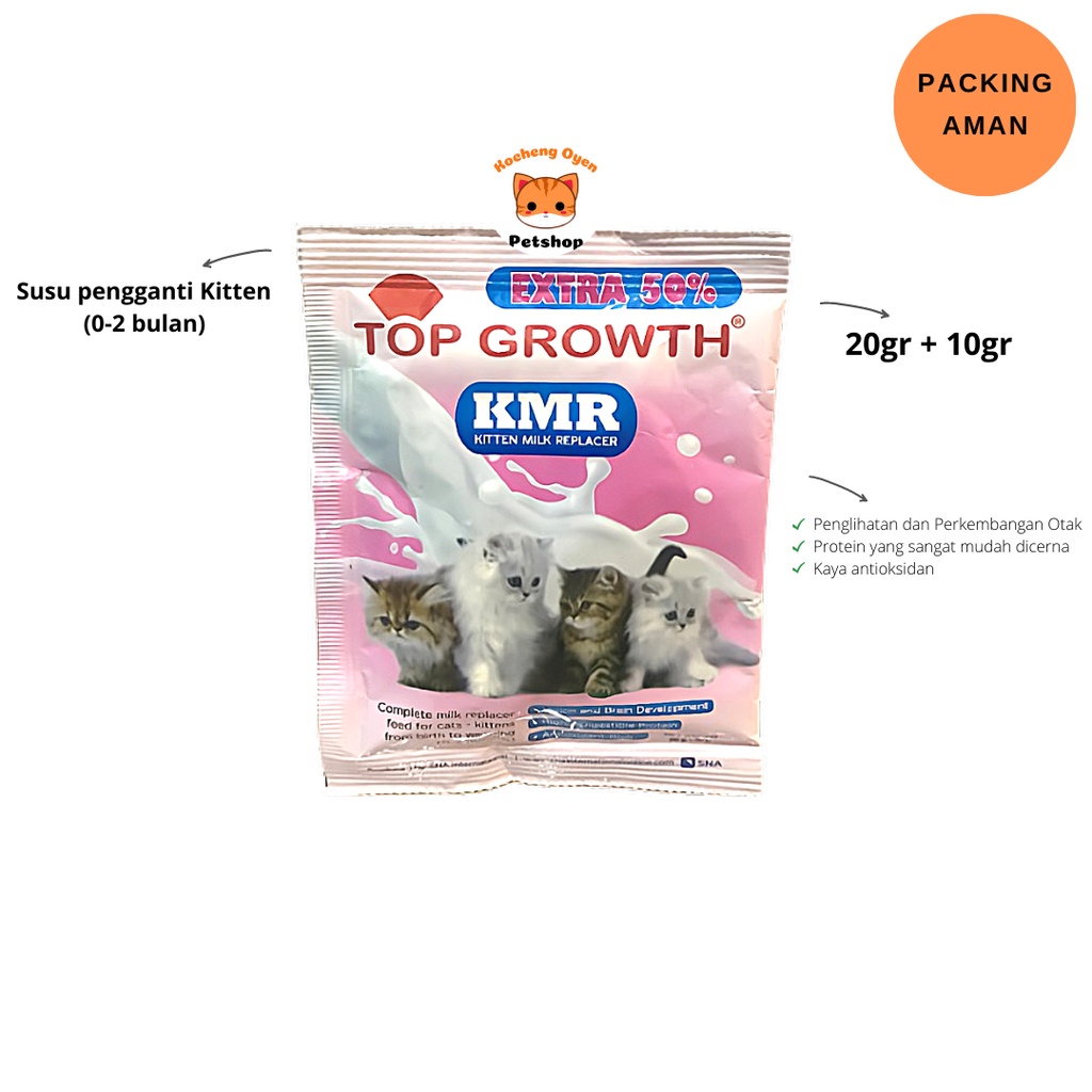 Susu Kucing Top Growth 30 Gram | Susu Kitten Top Growth | Kitten Milk Replacer | Susu Kucing | Susu 