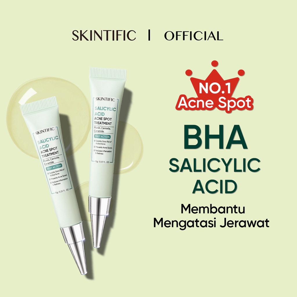 SKINTIFIC - Salicylic Acid Acne Spot Treatment Gel 12 Hours Cure Acne
10G Anti Acne Obat Jerawat Totol Jerawat Salep Jerawat【BPOM】