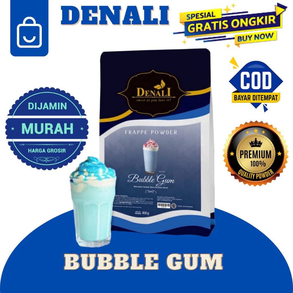 

DENALI BUBBLE GUM POWDER RASA PERMEN KARET FRAPPE MINUMAN KEKINIAN