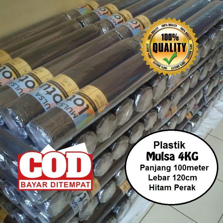 QTP89 plastik mulsa pertanian hitam perak 1 rol roll plastik pagar tanaman sawah LOTUS 4Kg 120cm X 1