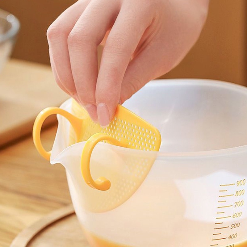 Filter Measuring Cup Transparent For Beating Eggs Liquid Measuring Bowl With Scale Plastic Liquid Filtering Measuring