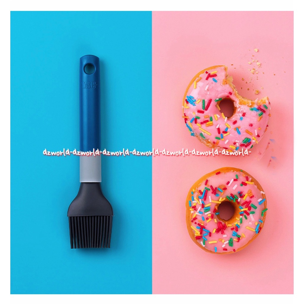 Tasty Cooking Silicon Brush For Cake Kuas Silikon Untuk Oles Kue Masakan Bumbu Warna Biru Abu Dengan Kuas Yang Lembut Tasti Tastychef