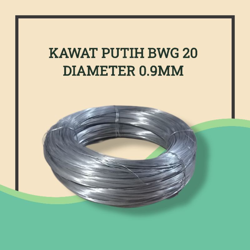 KAWAT SENG IKAT REMOS BWG 20 / KAWAT LICIN GALVANIS PUTIH (100 GRAM)
