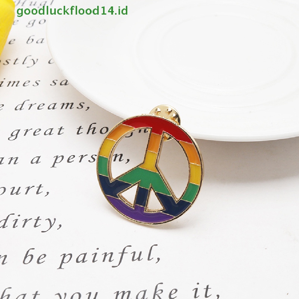 [GOOGFOUR] 1pcs Pin Kerah Simbol Perdamaian Bros Putaran Hippie Tanda Perdamaian Bus Lapel Pins [TOP]