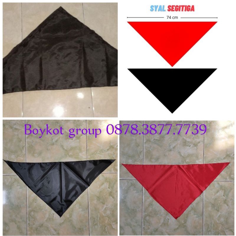 Syal hitam polos / slayer merah bijian (peles)