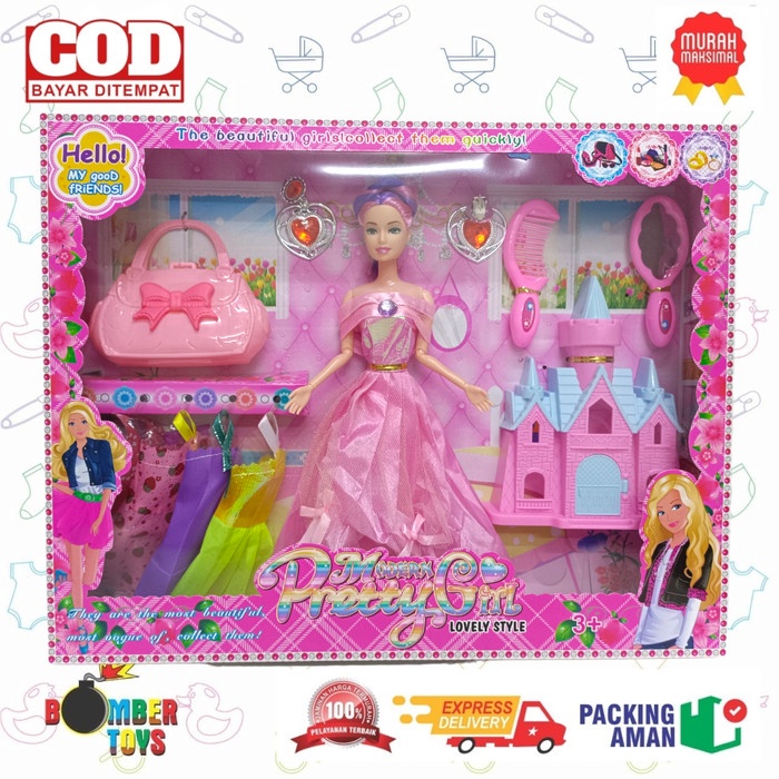 MAINAN ANAK BONEKA BERBIEE Istana Castle Tas BERBIE BARBI SNI Pretty