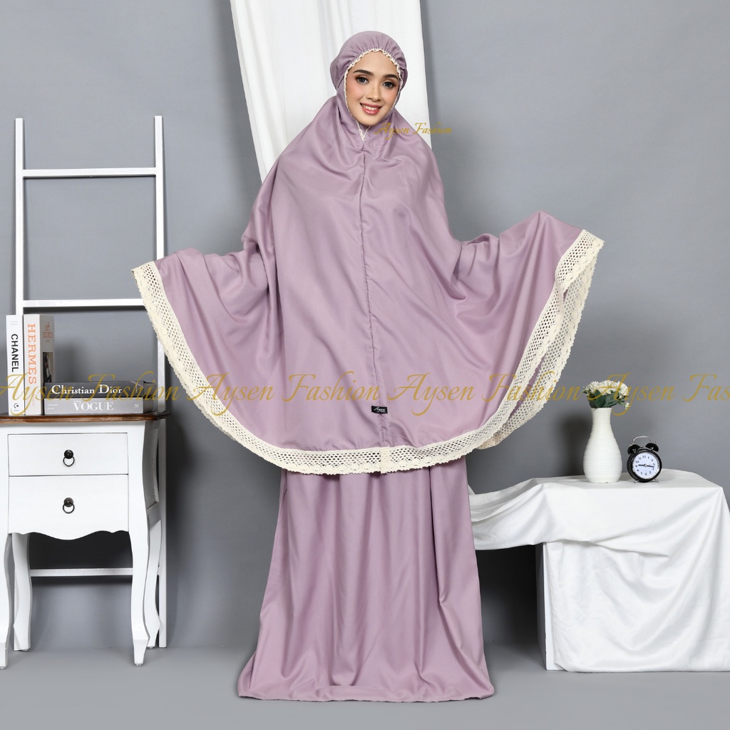 Mukena Dewasa Tiaraseries Katun Polos Renda