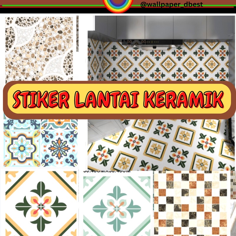 WALLSTIKER STICKER SETIKER WALLSETIKER LANTAI DINDING KERAMIK MOTIF MODEL TRZ TERRAZZO TERAZO TERASO
