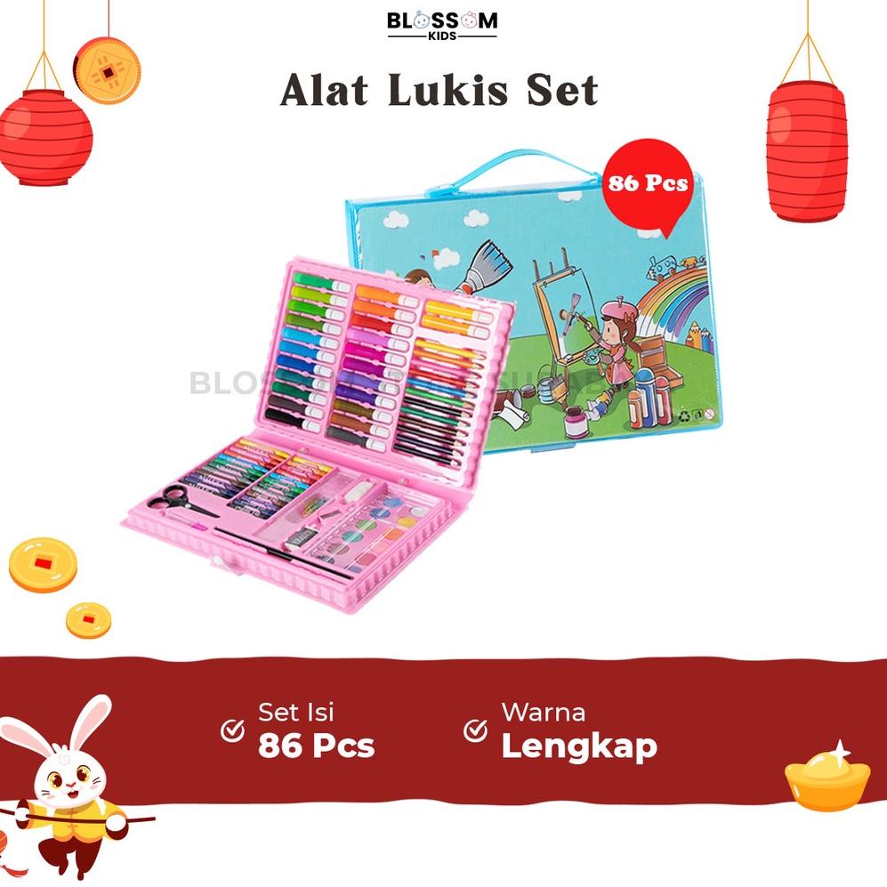 

JJC9C Crayon Anak Set Koper 86Pcs In 1 Krayon Mewarnai Anak - Blossom Kids Ready ～