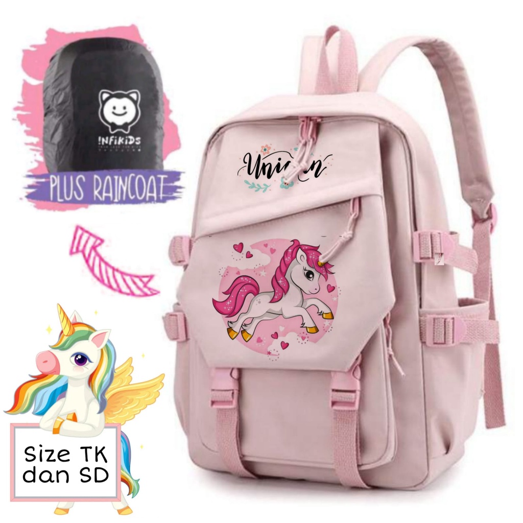 tas sekolah anak perempuan tk dan sd ( free raincover tas ) - tas ransel anak perempuan - tas anak cewe