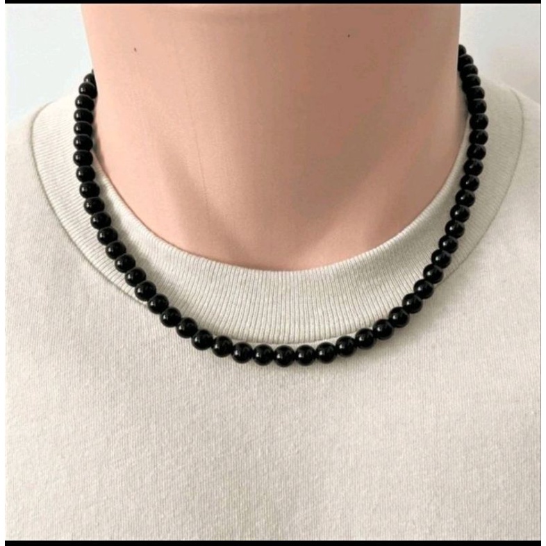 KALUNG WANITA PRIA MUTIARA HITAM/PEARL NAKLACE MEG BLACK/KALUNG VIRAL/KALUNG LUCU/AKSESORIS WANITA