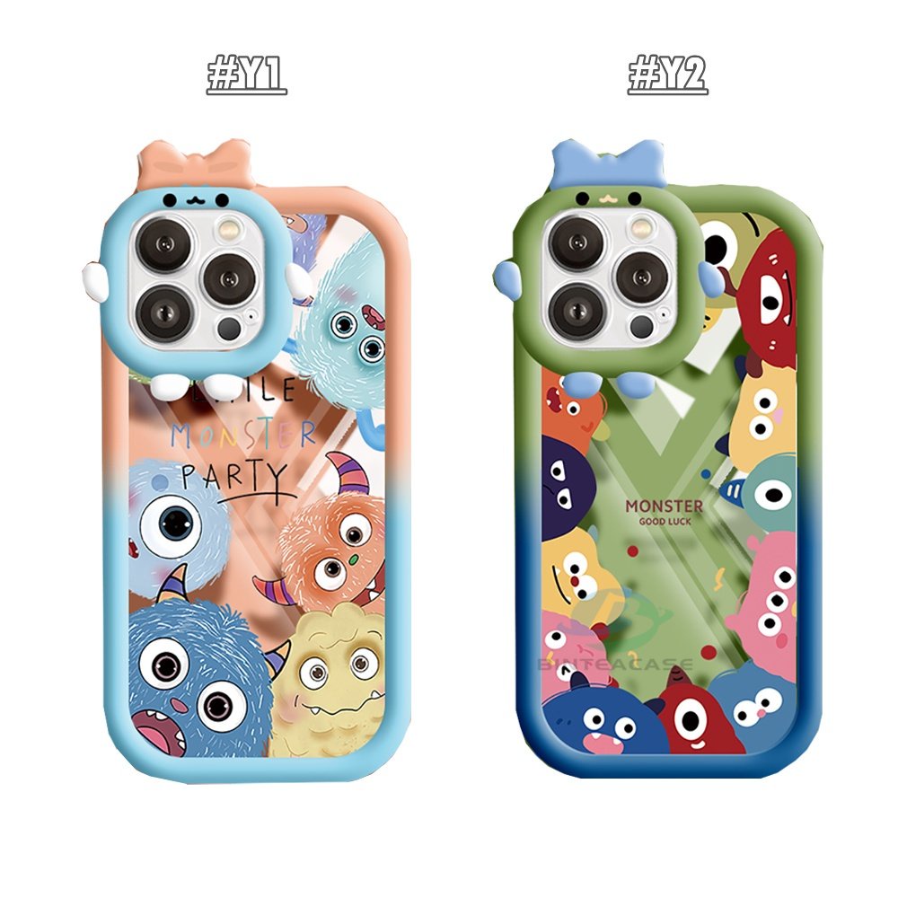 Redmi 10C 10A Note 11 Pro Note11S 9C 9A 10 9T 9 Note10 5G 10s Note9 Note8 Poco M5S X3 NFC M3 Pro Monster Mewah Little Monster Frame Lensa Phone Case Binteacase