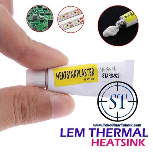 Thermal Glue / Heat Sink Plaster / Thermal Adhesive Conductive Lem Heatsink Peltier Led CPU Silicon Grease Pasta Paste STARS-922 ST922 isi 5 Gram