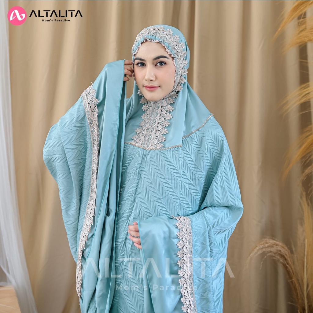 Altalita - Mukenah Dewasa Taleetha Renda Mewah Sutra Velvet Premium Jumbo Polos Adem Terbaru