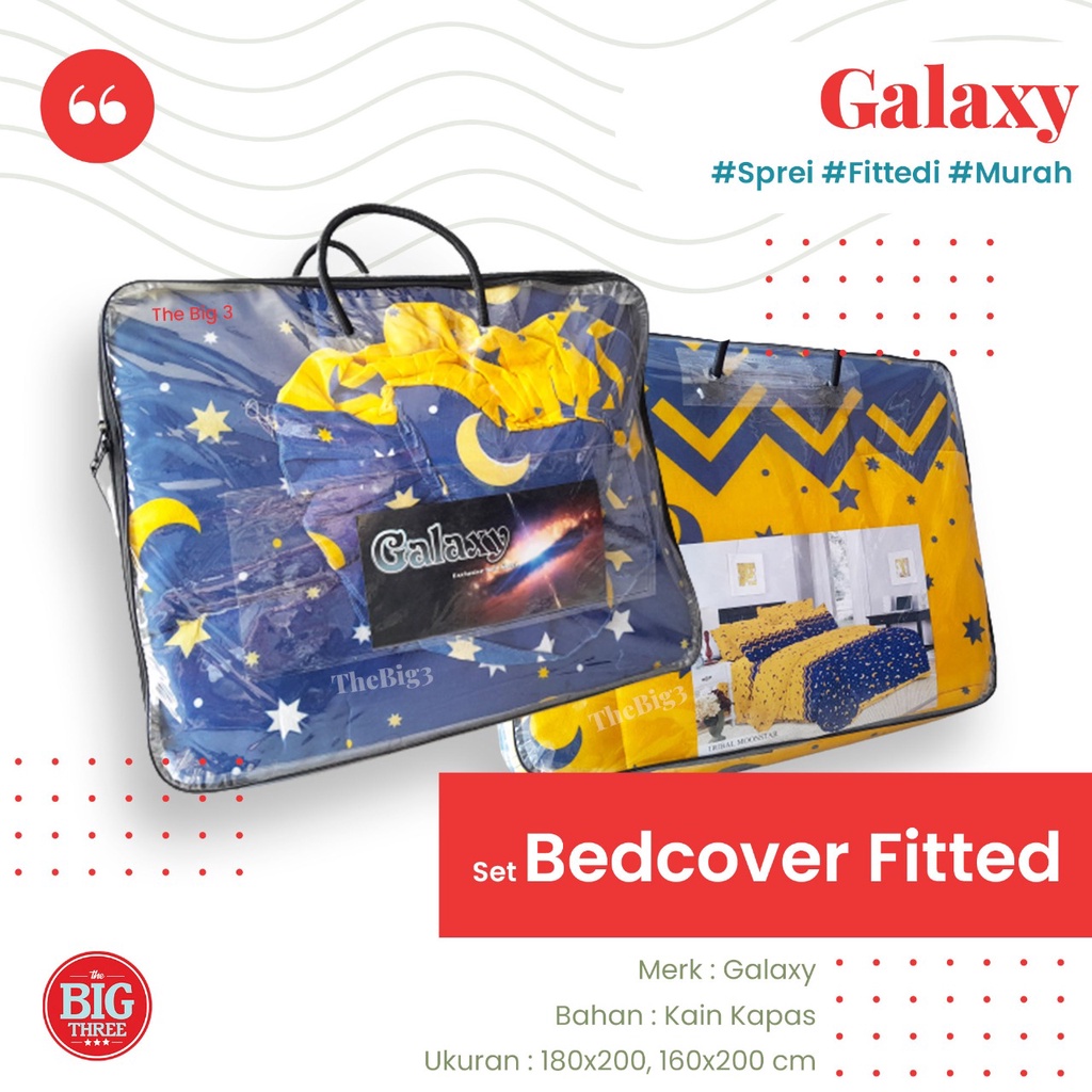 Galaxy Bedcover + Sprei 180x200 cm Motif Bunga Tanaman Abstrak Minimalis - King Bedcover TBT