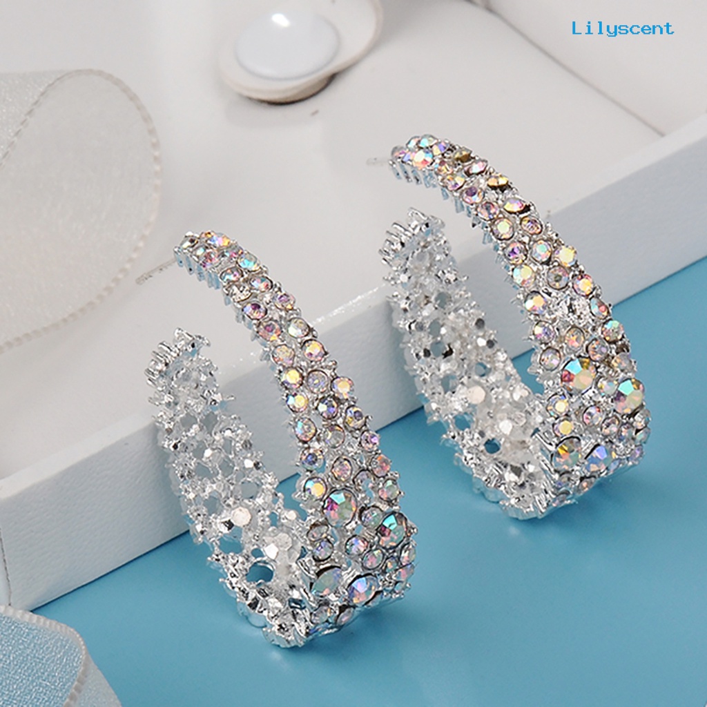 [LS] 1pasang Anting Menjuntai Ramah Kulit Ringan Portabel C Type Ear Studs Hadiah Perhiasan Untuk Rumah