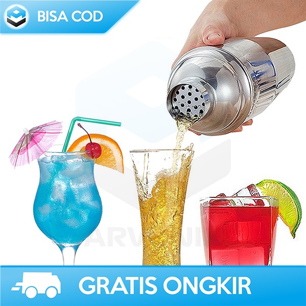 SHAKER COCKTAIL 750ML 6IN1 LENGKAP PERALATAN BARTENDER STAINLESS STEEL