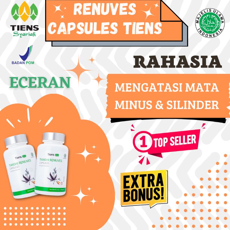 ( ECERAN ) RENUVES CAPSULES SUPLEMEN MATA MINUS PLUS & SILINDER HERBAL ALAMI ORIGINAL TIENS