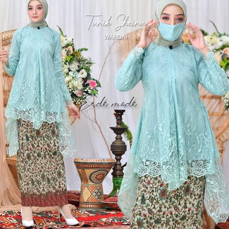 Harga Spesial TUNIK TILE BUSUI AZURA//KEBAYA WARNA HIJAU MINT//kebayaorinal//baju pesta//kebaya terb