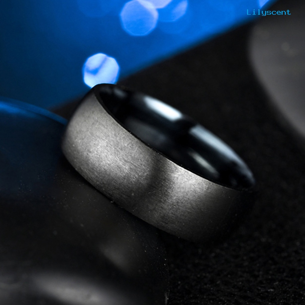 [LS] Cincin Pita Lebar Kreatif Bahan Titanium Steel Warna Solid Aksesoris Perhiasan Untuk Pria