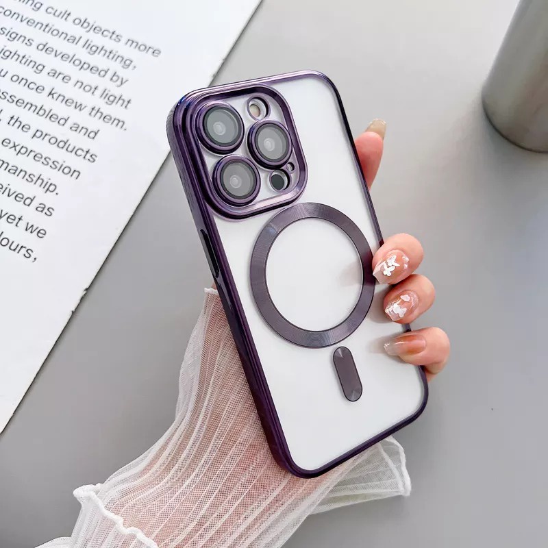 Magsafe Case Luxury Magnetic For Iphone 14 Pro Max 14 pro 14 Electroplating Chrome With Camera Protector