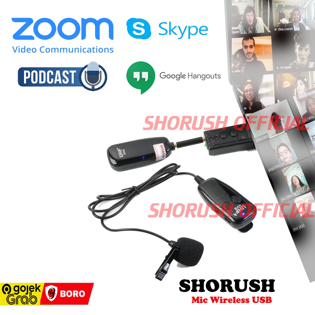 Shorush GM-1 USB PC Microphone Mic Clip On Wireless Laptop Zoom Webinar Podcast Teleconference Meeting