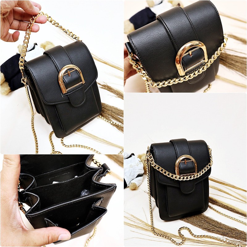 Akaci Tas Selempang HP Gesper Gold AK 02-6744 Sling Bag Wanita kekinian Terbaru Style Korea Lucu Mewah THR