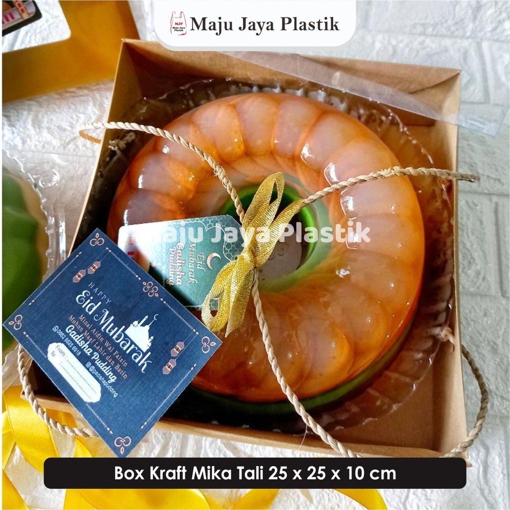 

Box Kraft Mika Tali 23x23x8 Kotak Kue Tart Cake Roti Box Kemasan Hampers Dus Puding