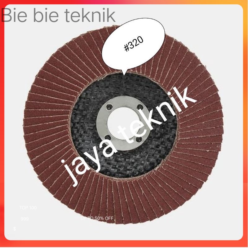 amplas susun/amplas tumpuk gerinda 4inci GRIT 320( #320) . Bie bie Teknik