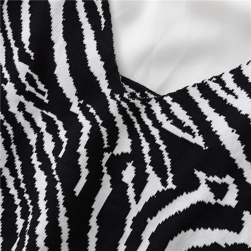 DF BJ366 Tank Top Crop Motif Garis Wanita Tanktop Printed Zebra Korean Fashion